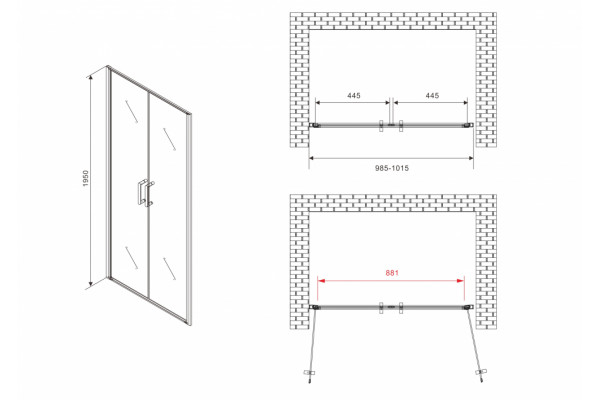 Душевая дверь ABBER Sonnenstrand AG04100C