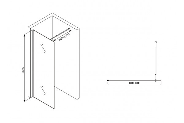 Душевая перегородка ABBER Immer Offen AG61100B
