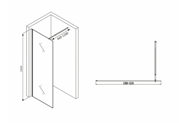 Душевая перегородка ABBER Immer Offen AG61120B8