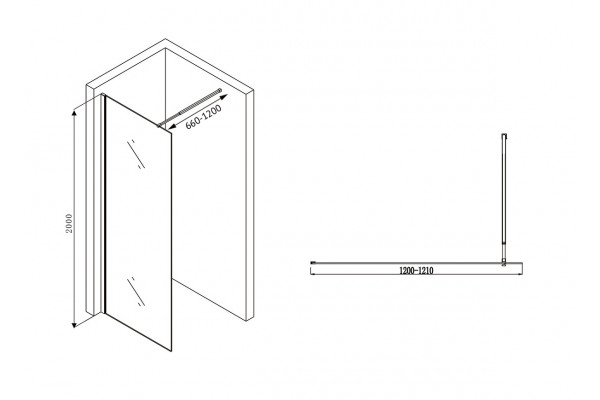 Душевая перегородка ABBER Immer Offen AG61120