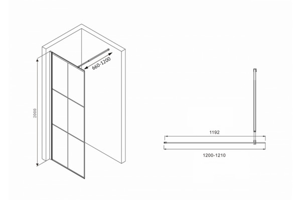 Душевая перегородка ABBER Immer Offen AG62120B