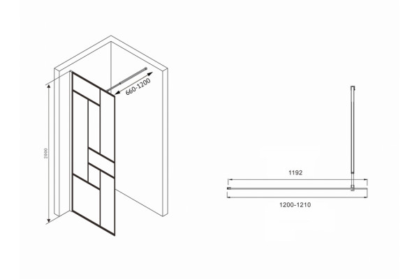 Душевая перегородка ABBER Immer Offen AG63120B