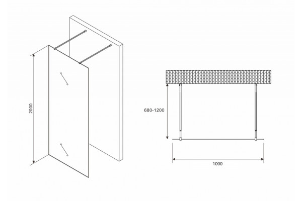 Душевая перегородка ABBER Immer Offen AG68100BF8