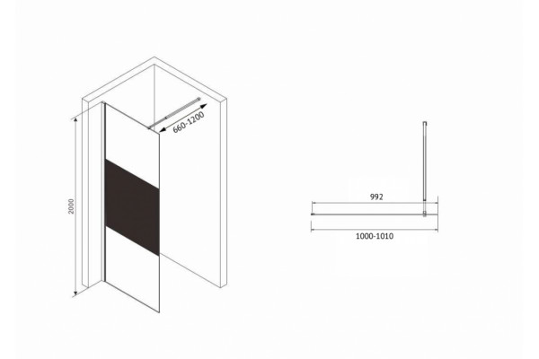 Душевая перегородка ABBER Immer Offen AG69120BT