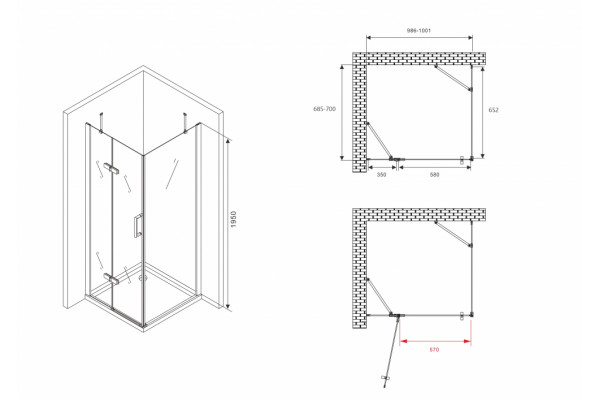Душевой уголок ABBER Zart AG08100-S71