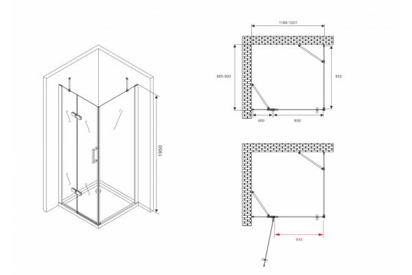 Душевой уголок ABBER Zart AG08120-S91