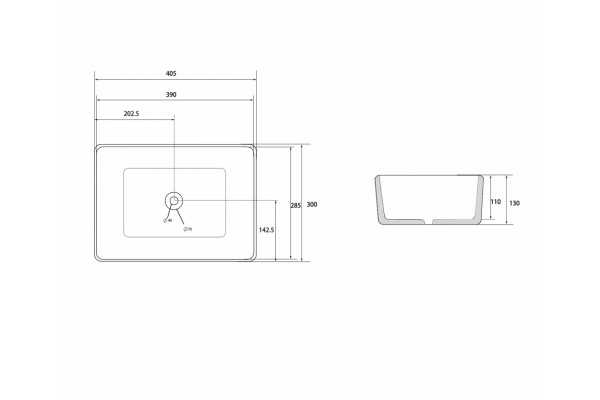 Раковина накладная ABBER Rechteck AC2213MMG золото матовое