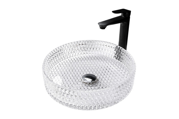 Раковина накладная стеклянная ABBER Glas AK2301 прозрачная