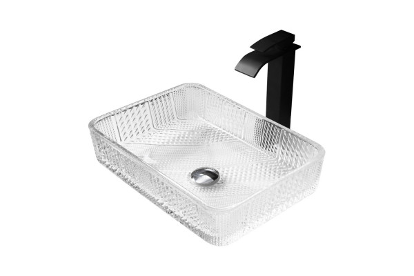 Раковина накладная стеклянная ABBER Glas AK2312 прозрачная