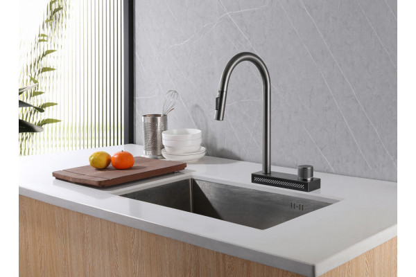 Смеситель ABBER Wasser Kreis AF8114NG для кухни с выдвижной лейкой, никель