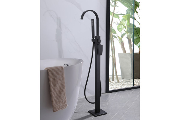 Смеситель ABBER Wasserfall AF8615B напольный, черный матовый
