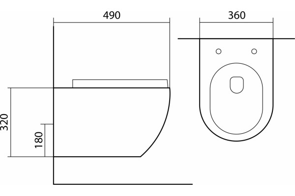 Унитаз подвесной Акватек Европа AQ1900-00 безободковый белый, 36x49 см