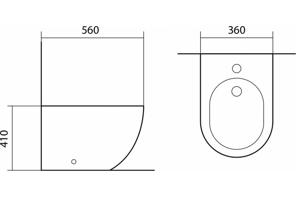 Биде напольное Акватек Европа AQ1017-00 цвет белый, овальное, 36.5x56 см