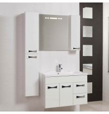 Мебель для ванной Акватон Диор 80 белая подвесная, с подсветкой, ручки хром