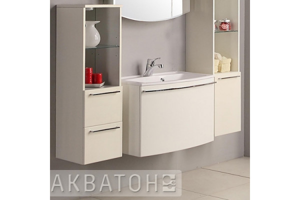 Тумба для комплекта Акватон Севилья 80 белый жемчуг с ящиками, подвесная