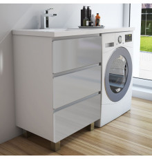 Тумба с раковиной Эстет Dallas Luxe 130 напольная, 3 ящика, L, левая