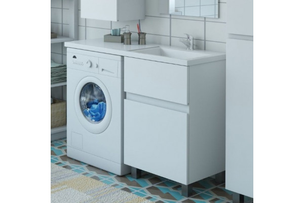 Тумба с раковиной Эстет Dallas Luxe 100 R напольная, 2 ящика, глянцевая, с доводчиками