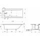 Ванна из искусственного камня Эстет Дельта 170x75 прямоугольная, пристенная