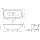 Ванна из искусственного камня Эстет Астра 170x80 пристенная, прямоугольная
