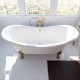 Ванна из искусственного камня Фэма Габриэлла 2 белая, ножки золото, отдельностоящая, овальная