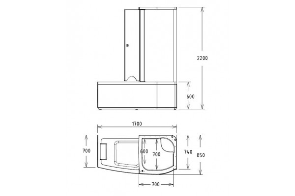 Акриловая ванна Gemy G8040 C R