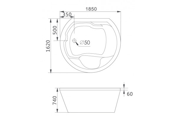 Акриловая ванна Gemy G9053 B