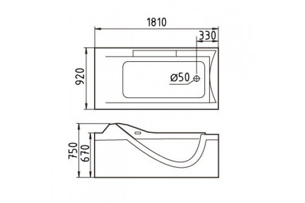Акриловая ванна Gemy G9055 O R