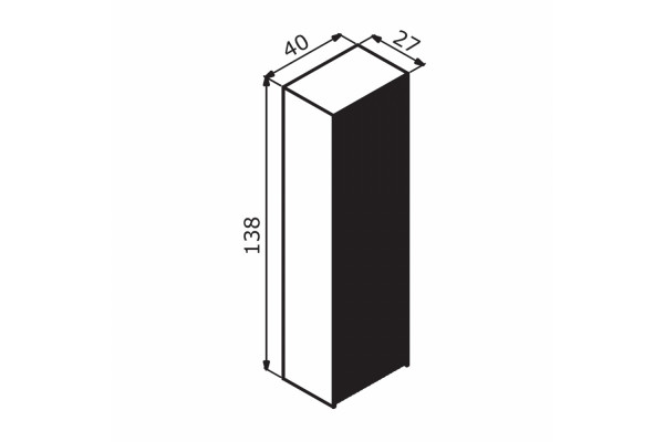 Пенал ORKA Cube 40 антрацит матовый, универсальный