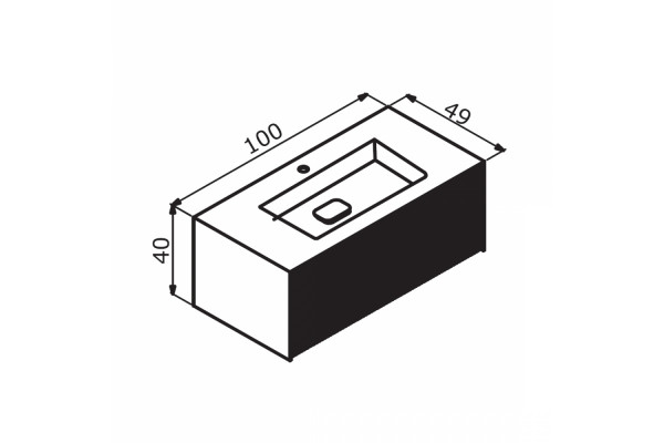 Тумба с раковиной ORKA Cube 100 подвесная, бежевый матовый