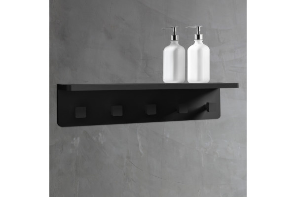 Вешалка с полкой ABBER Stein AS1651MB черная матовая