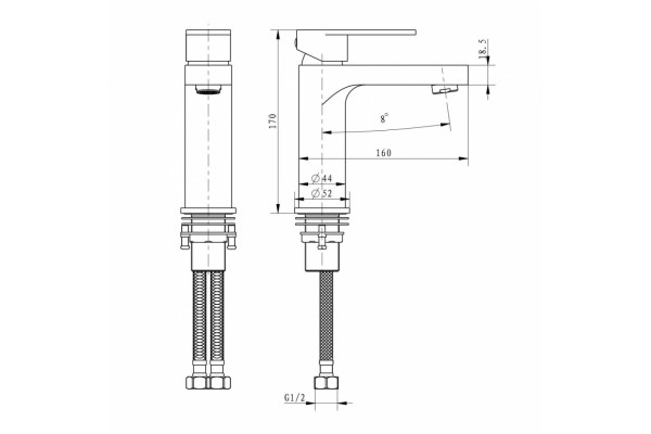 Cмеситель для раковины Grocenberg GB1011 Хром 45471