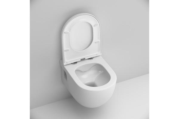 Унитаз подвесной Am.Pm Like C801701SC FlashClean с микролифтом, белый, овальный, 35.5x53 см