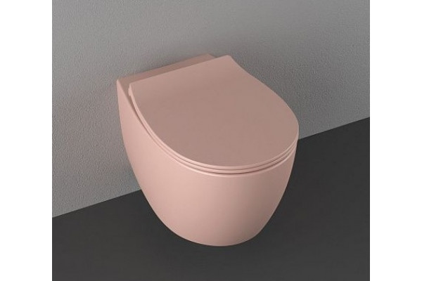 Подвесной унитаз ISVEA Sentimenti Neo 10AR02010SV-2S безободковый, лососевый, матовый, розовый, овальный, 36.5x51 см