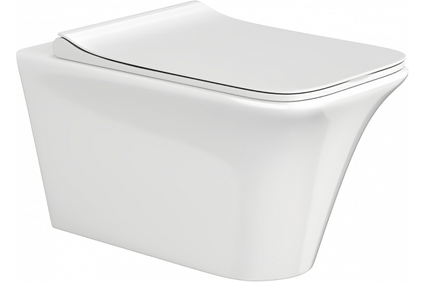 Унитаз подвесной Cerutti Spa Nivolet Aria 9034 безободковый, с микролифтом, 36x49.5 см