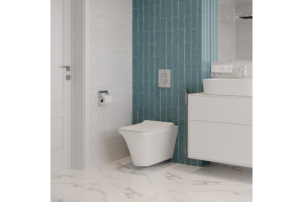 Унитаз подвесной Cerutti Spa Nivolet Aria 9034 безободковый, с микролифтом, 36x49.5 см