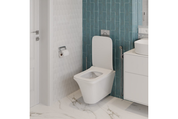 Унитаз подвесной Cerutti Spa Nivolet Aria 9034 безободковый, с микролифтом, 36x49.5 см