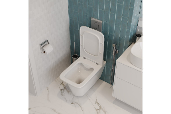 Унитаз подвесной Cerutti Spa Nivolet Aria 9034 безободковый, с микролифтом, 36x49.5 см