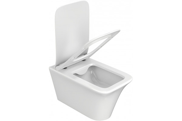 Унитаз подвесной Cerutti Spa Nivolet Aria 9034 безободковый, с микролифтом, 36x49.5 см