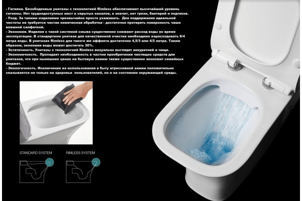 Унитаз подвесной Cerutti Spa Nivolet Aria 9034 безободковый, с микролифтом, 36x49.5 см