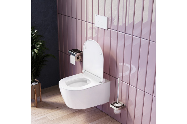 Унитаз подвесной Damixa Jupiter DX77C1700SC с микролифтом, безободковый, 34.5x50 см