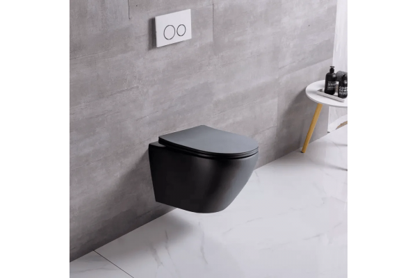 Унитаз подвесной Cerutti Spa Sella Aria CT9160 безободковый, с микролифтом, черный, 36x49.5 см
