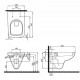 Унитаз подвесной IFO Special Rimfree без внутреннего ободка белый, прямоугольный, 35x53 см