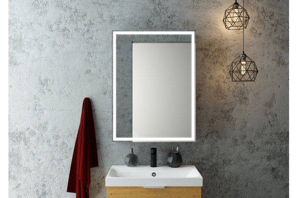 Зеркало-шкаф Континент Mirror Box black LED 60х80 с подсветкой, с полками,  в современном стиле