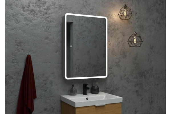 Зеркало-шкаф Континент Emotion LED 60х80 с подсветкой, с полками,  в современном стиле