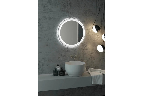 Зеркало круглое Континент Planet 60, с подсветкой, белое