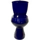 Унитаз-компакт Оскольская керамика Элисса Антивсплеск Стандарт, нижний подвод воды, косой выпуск, синий, 39.5x67 см