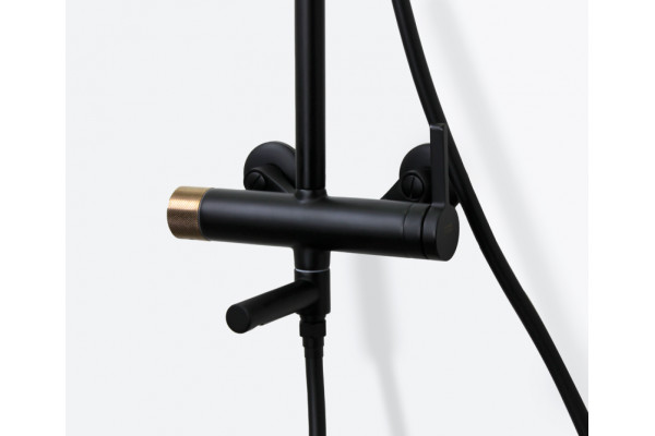 2039RGB Комплект для ванны и душа AVANTGARDE черный/ розовое золото Bronze de Luxe