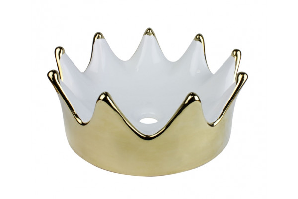 4042WG Раковина-чаша Queen 400х400х165, золотая (белая внутри) Bronze de Luxe