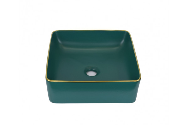 1063 Накладная раковина Golden Meadow, 400х400х115мм, цвет зеленый Bronze de Luxe