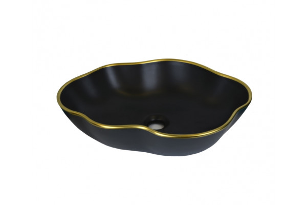 1395 Раковина-чаша Black Orchid, 500х380х130 мм, цвет черный Bronze de Luxe